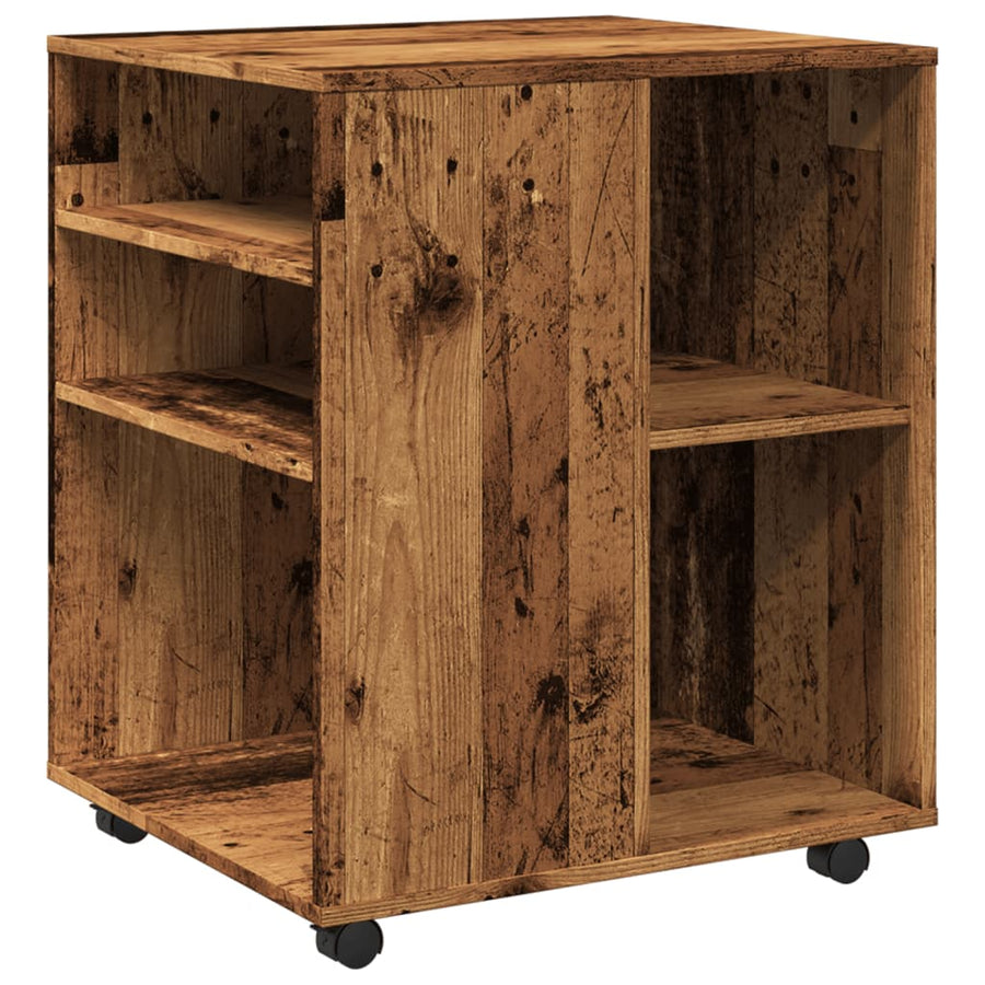 Rolkast 60x53x72 cm bewerkt hout oud houtkleurig