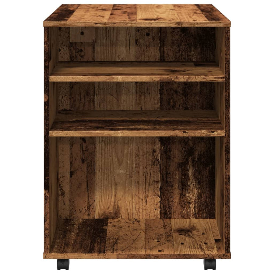 Rolkast 60x53x72 cm bewerkt hout oud houtkleurig