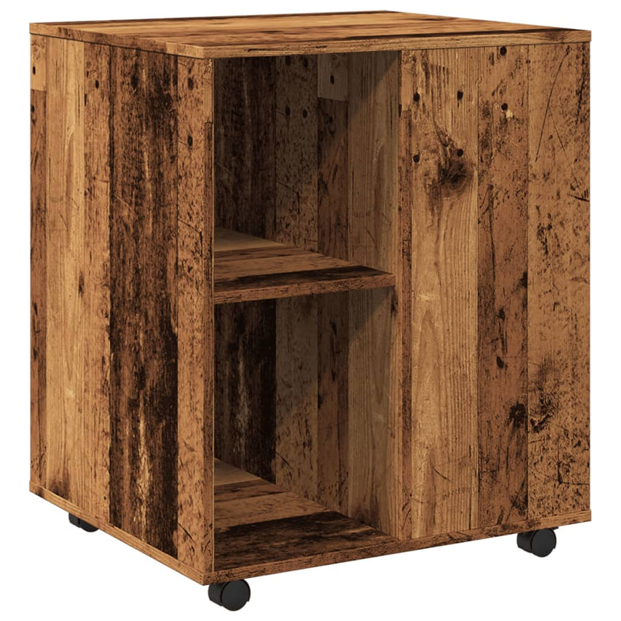 Rolkast 60x53x72 cm bewerkt hout oud houtkleurig