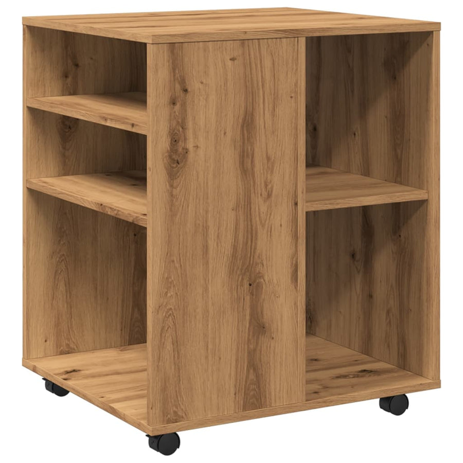 Rolkast 60x53x72 cm bewerkt hout artisanaal eikenkleurig