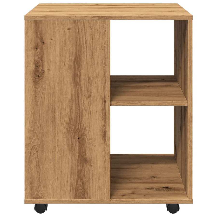 Rolkast 60x53x72 cm bewerkt hout artisanaal eikenkleurig