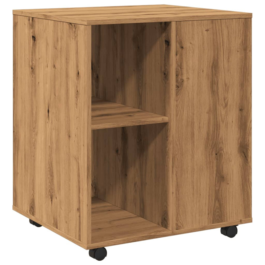 Rolkast 60x53x72 cm bewerkt hout artisanaal eikenkleurig