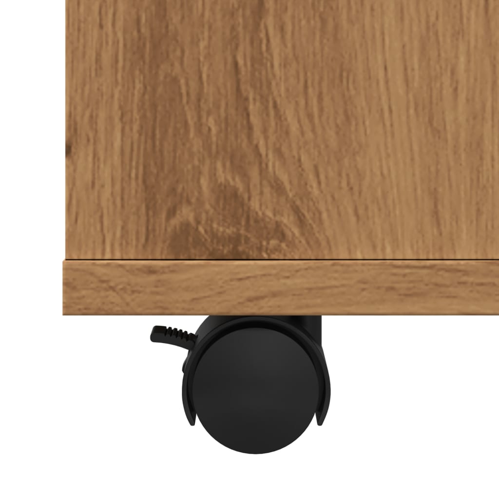Rolkast 60x53x72 cm bewerkt hout artisanaal eikenkleurig