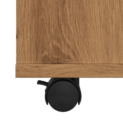 Rolkast 60x53x72 cm bewerkt hout artisanaal eikenkleurig