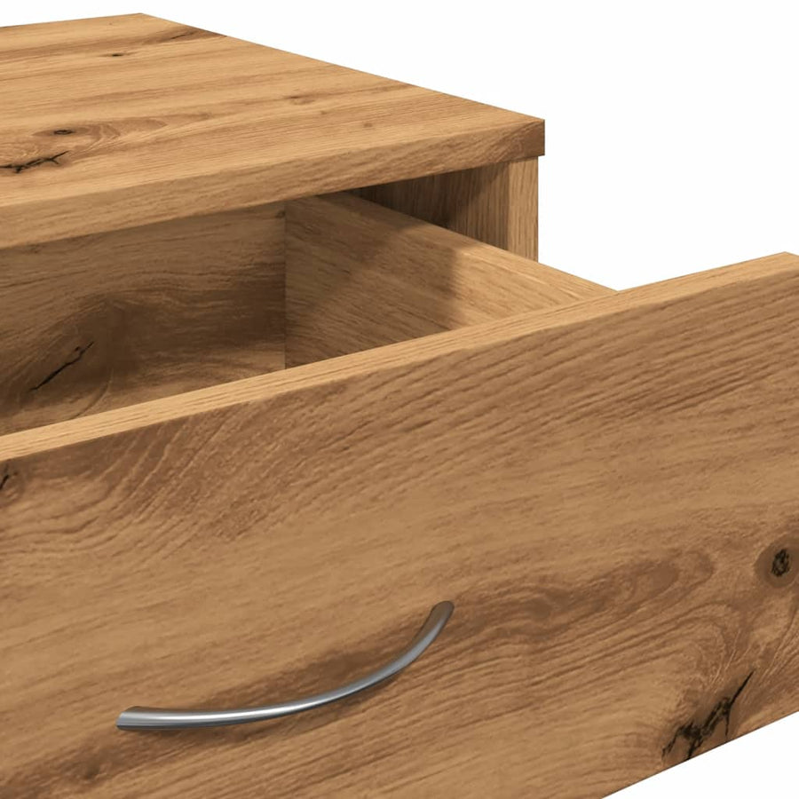 Rolkast 46x36x59 cm bewerkt hout artisanaal eikenkleurig