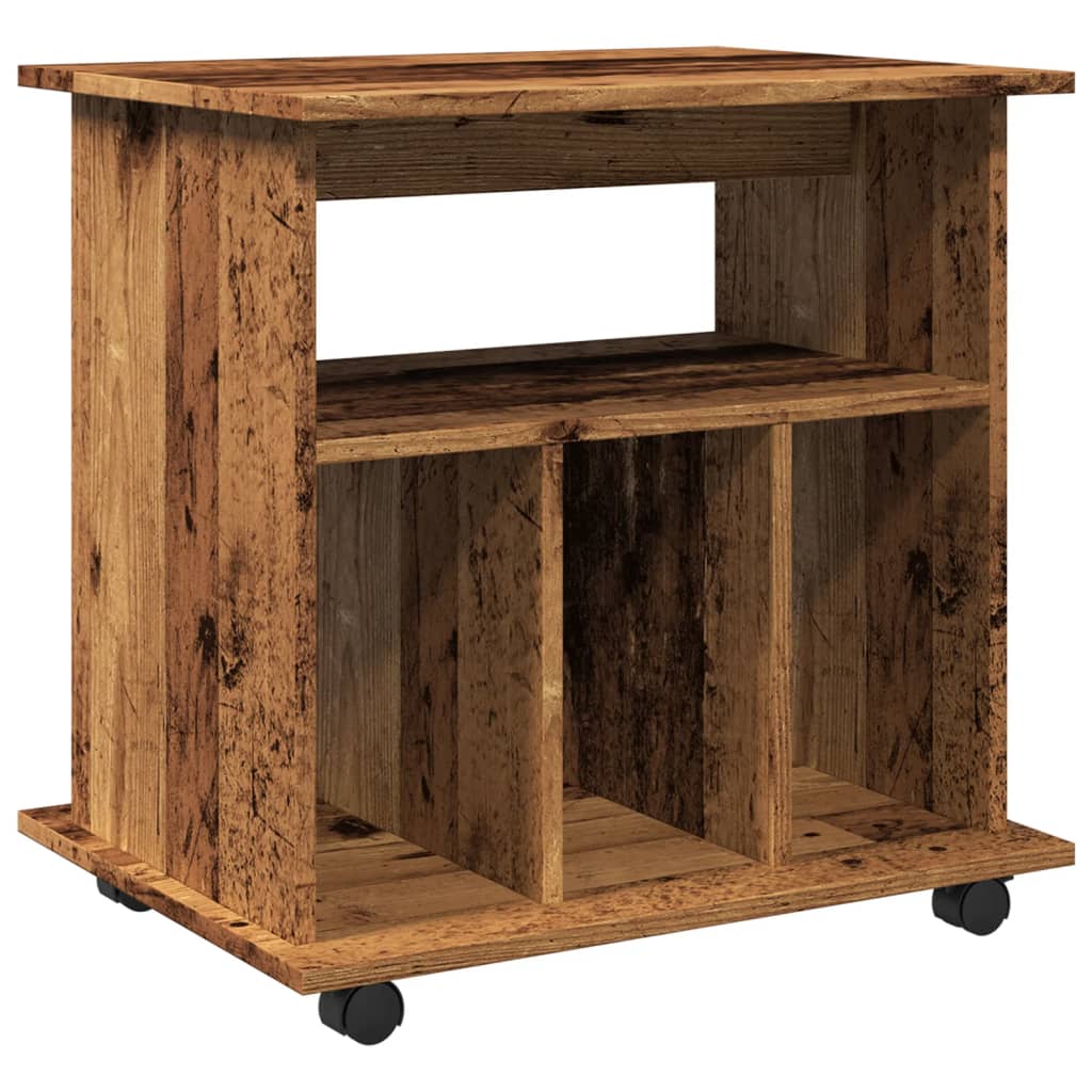 Rolkast 60x45x60 cm bewerkt hout oud houtkleurig