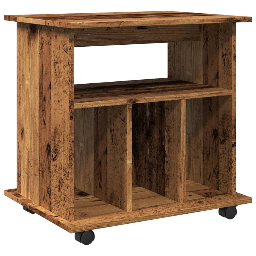 Rolkast 60x45x60 cm bewerkt hout oud houtkleurig