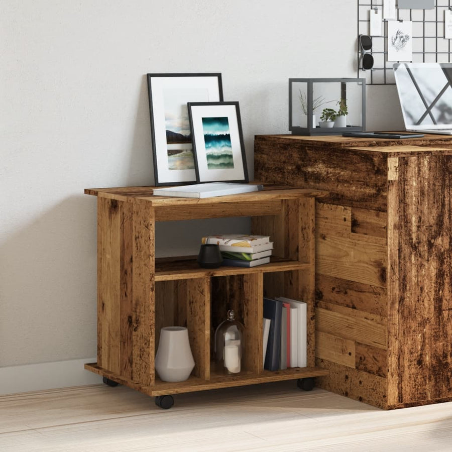 Rolkast 60x45x60 cm bewerkt hout oud houtkleurig