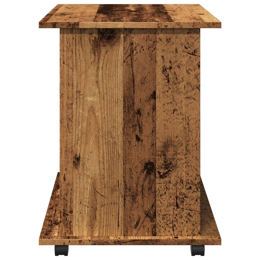 Rolkast 60x45x60 cm bewerkt hout oud houtkleurig