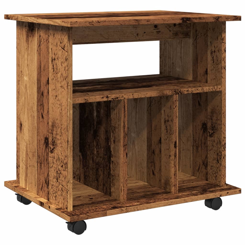Rolkast 60x45x60 cm bewerkt hout oud houtkleurig