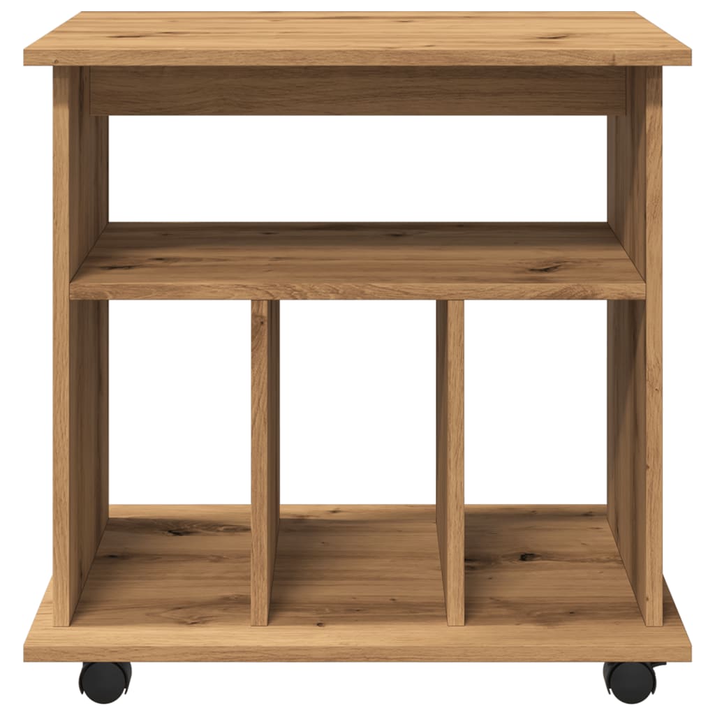 Rolkast 60x45x60 cm bewerkt hout artisanaal eikenkleurig