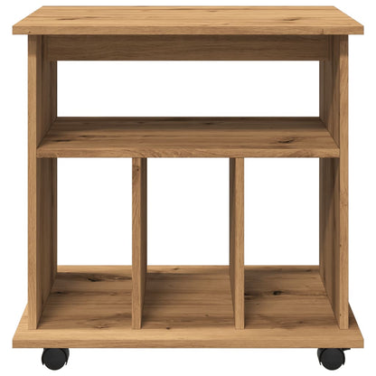 Rolkast 60x45x60 cm bewerkt hout artisanaal eikenkleurig