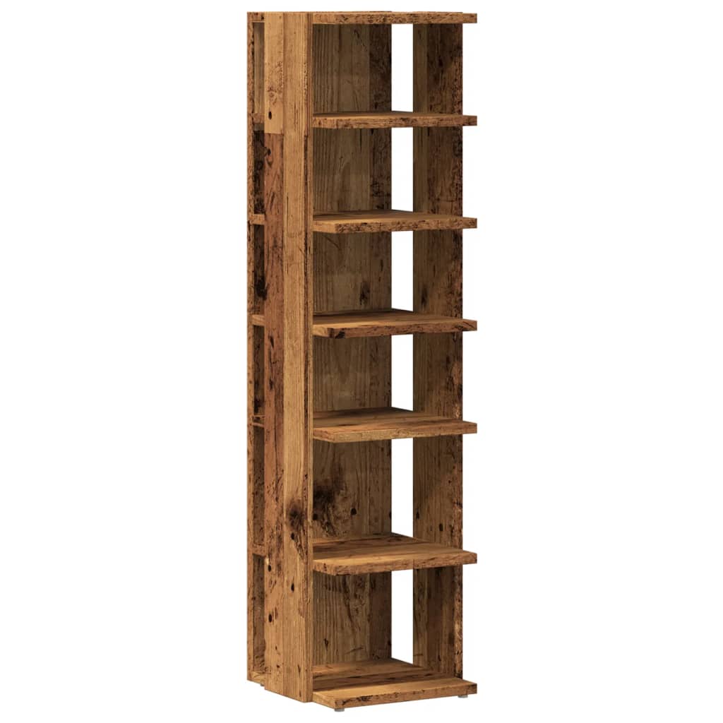 Schoenenkast 28x27x102 cm bewerkt hout oud houtkleurig