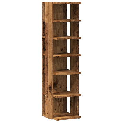 Schoenenkast 28x27x102 cm bewerkt hout oud houtkleurig