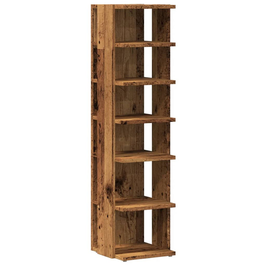 Schoenenkast 28x27x102 cm bewerkt hout oud houtkleurig