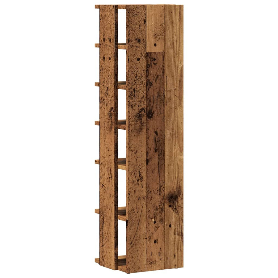 Schoenenkast 28x27x102 cm bewerkt hout oud houtkleurig
