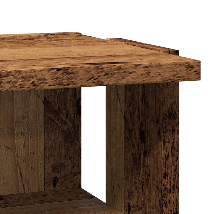 Schoenenkast 28x27x102 cm bewerkt hout oud houtkleurig