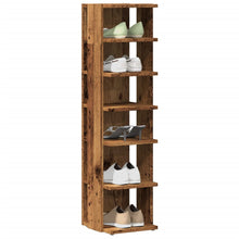 Schoenenkast 28x27x102 cm bewerkt hout oud houtkleurig