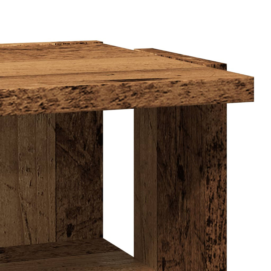 Schoenenkasten 2 st 28x27x102 cm bewerkt hout oud houtkleurig