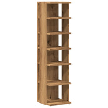 Schoenenkast 28x27x102 cm bewerkt hout artisanaal eikenkleurig