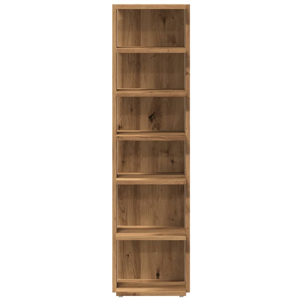 Schoenenkast 28x27x102 cm bewerkt hout artisanaal eikenkleurig