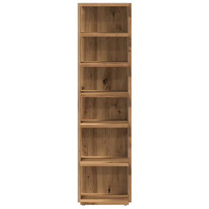 Schoenenkast 28x27x102 cm bewerkt hout artisanaal eikenkleurig