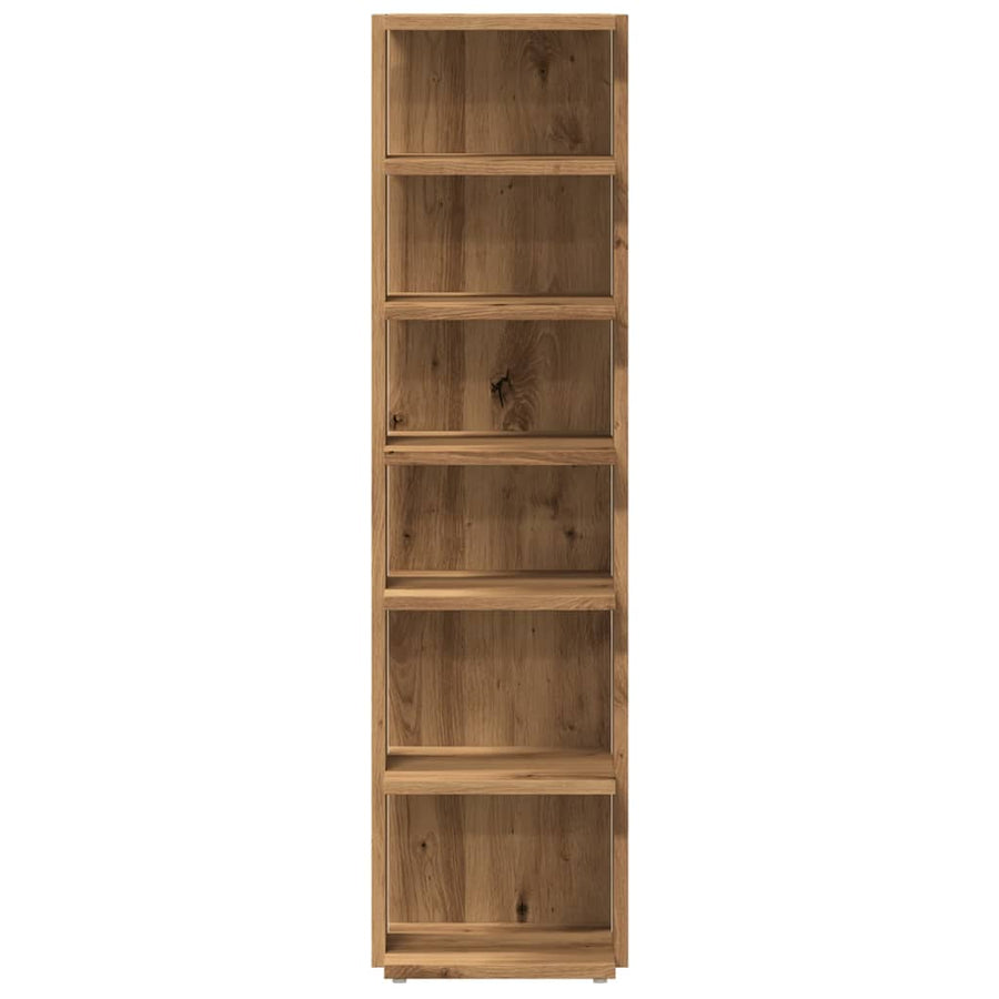 Schoenenkast 28x27x102 cm bewerkt hout artisanaal eikenkleurig