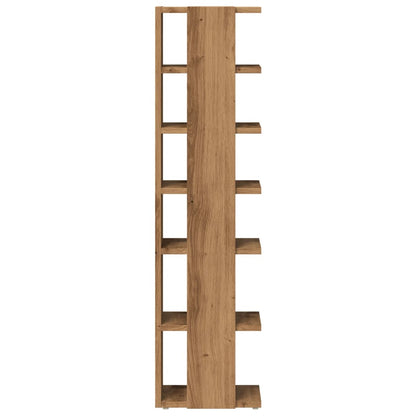Schoenenkast 28x27x102 cm bewerkt hout artisanaal eikenkleurig