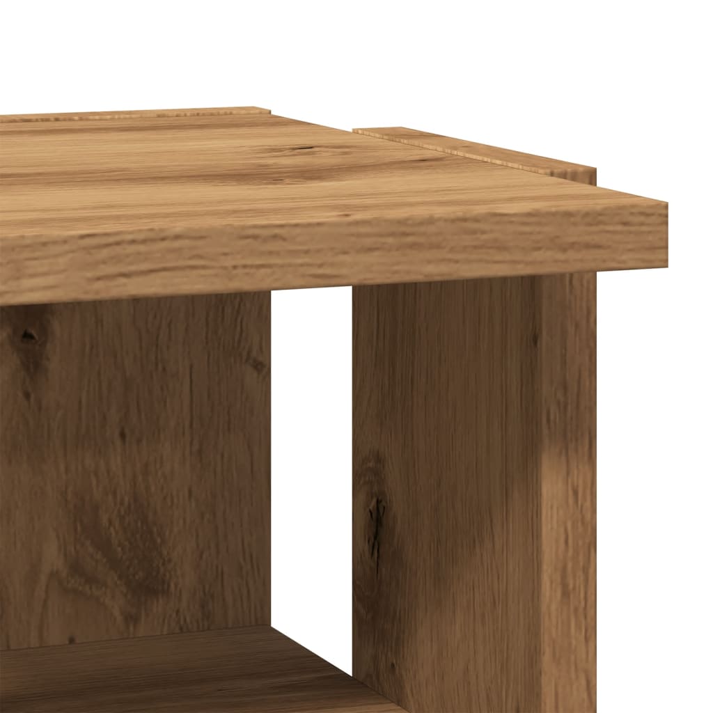 Schoenenkast 28x27x102 cm bewerkt hout artisanaal eikenkleurig