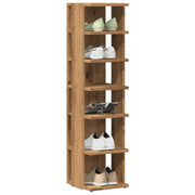 Schoenenkast 2 st 28x27x102 cm bewerkt hout eiken