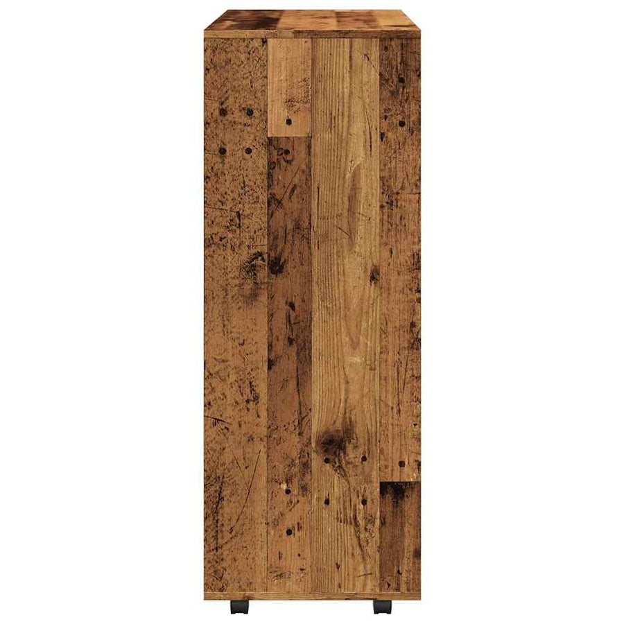 Kledingkast 80x40x110 cm bewerkt hout oud houtkleurig