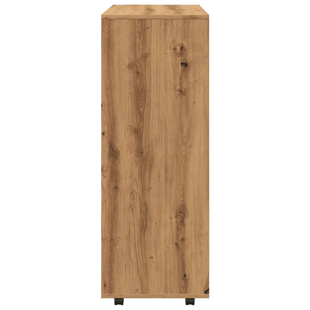Kledingkast 80x40x110 cm bewerkt hout artisanaal eikenkleur