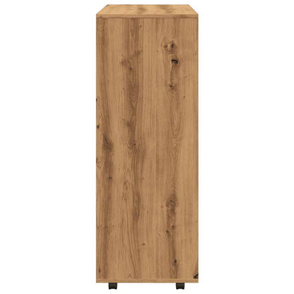 Kledingkast 80x40x110 cm bewerkt hout artisanaal eikenkleur
