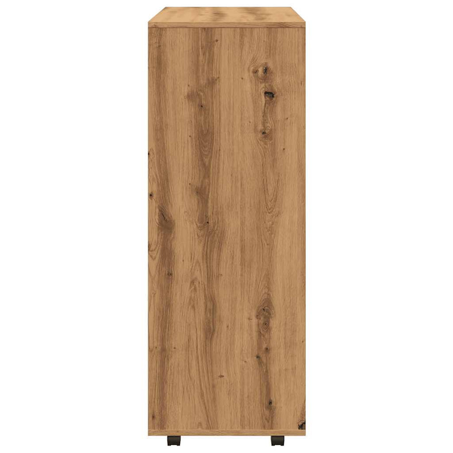 Kledingkast 80x40x110 cm bewerkt hout artisanaal eikenkleur