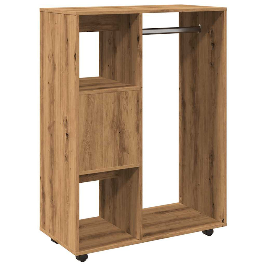 Kledingkast 80x40x110 cm bewerkt hout artisanaal eikenkleur
