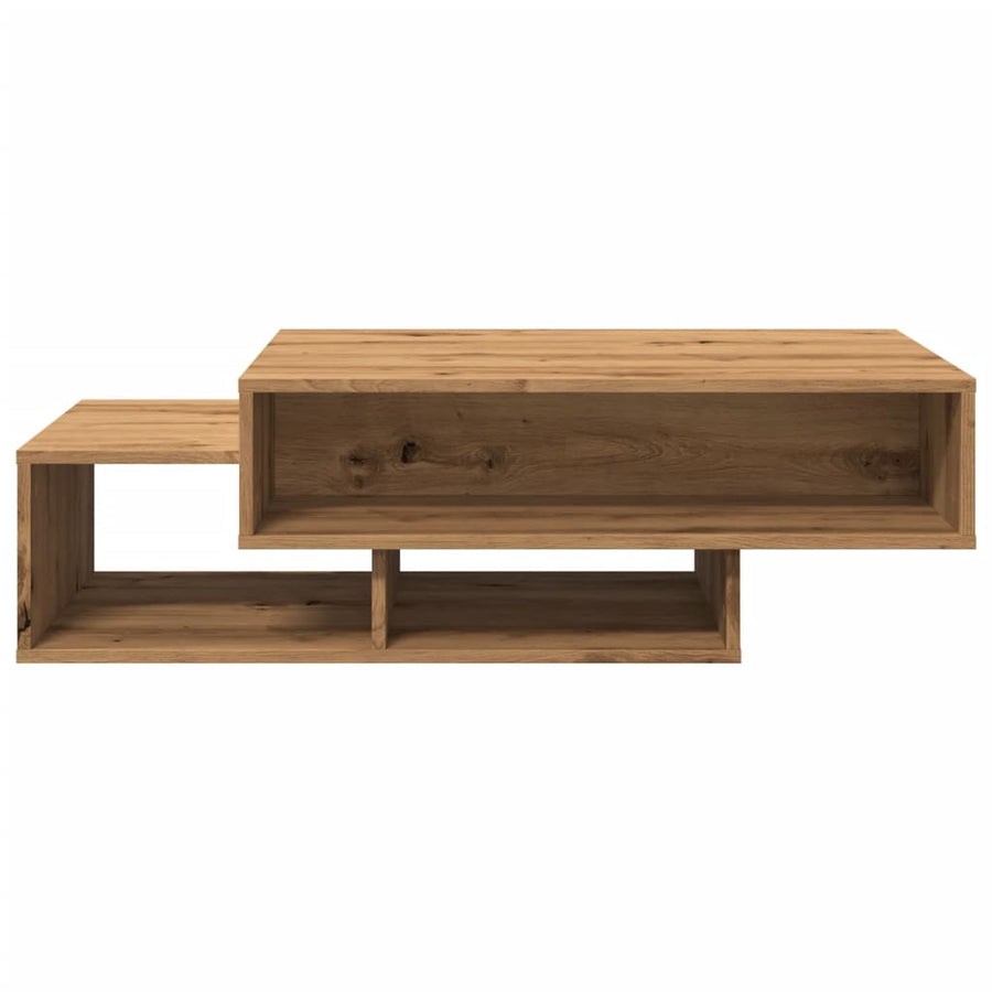 Salontafel 105x55x32 cm bewerkt hout artisanaal eikenkleurig