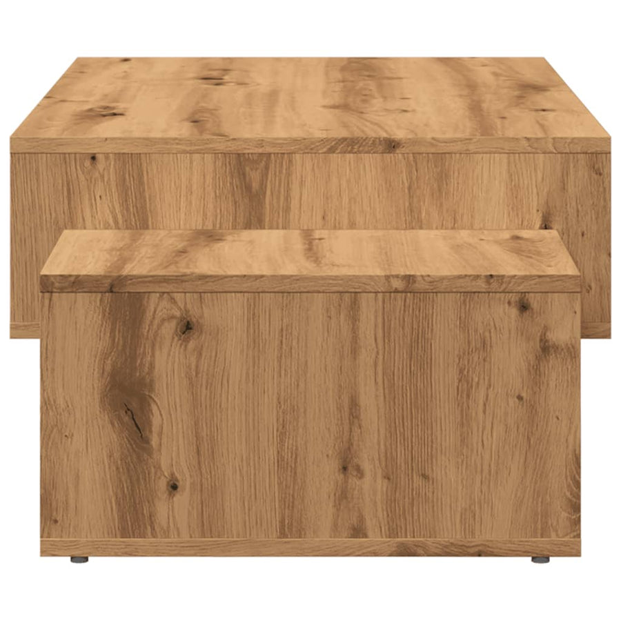 Salontafel 105x55x32 cm bewerkt hout artisanaal eikenkleurig