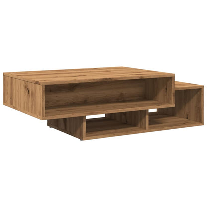 Salontafel 105x55x32 cm bewerkt hout artisanaal eikenkleurig
