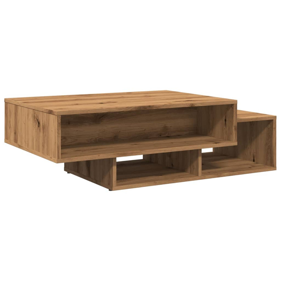 Salontafel 105x55x32 cm bewerkt hout artisanaal eikenkleurig