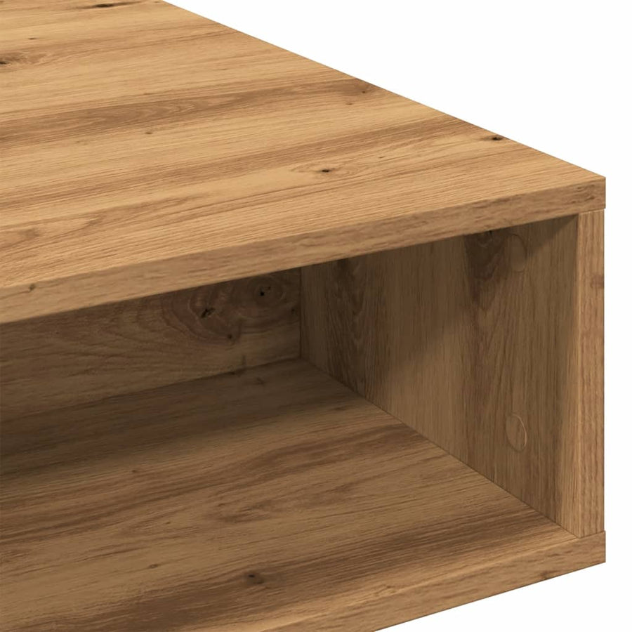 Salontafel 105x55x32 cm bewerkt hout artisanaal eikenkleurig