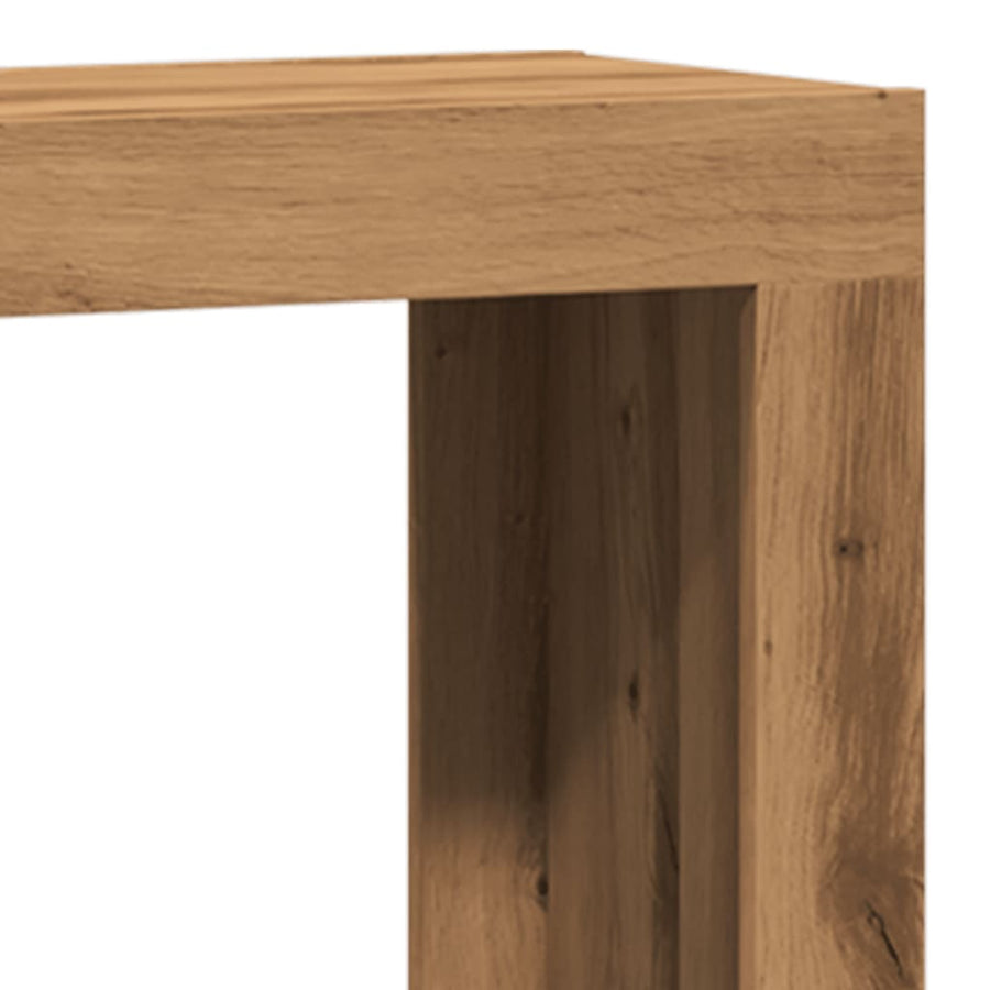 3-Delige Tafeltjesset Bewerkt Hout artisanaal eikenkleurig