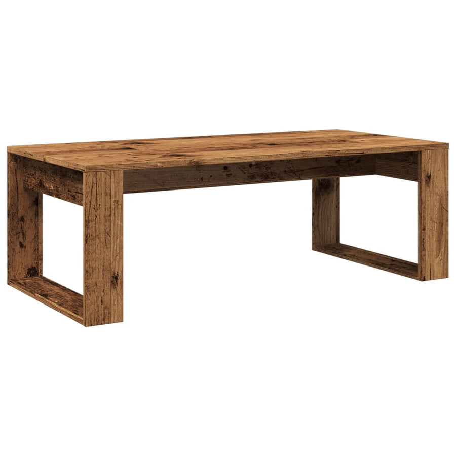 Salontafel 102x50x35 cm bewerkt hout oude houtkleurig