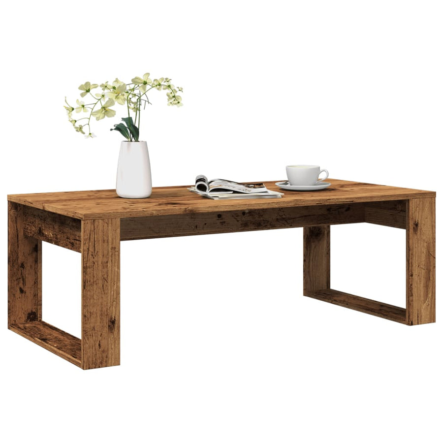 Salontafel 102x50x35 cm bewerkt hout oude houtkleurig