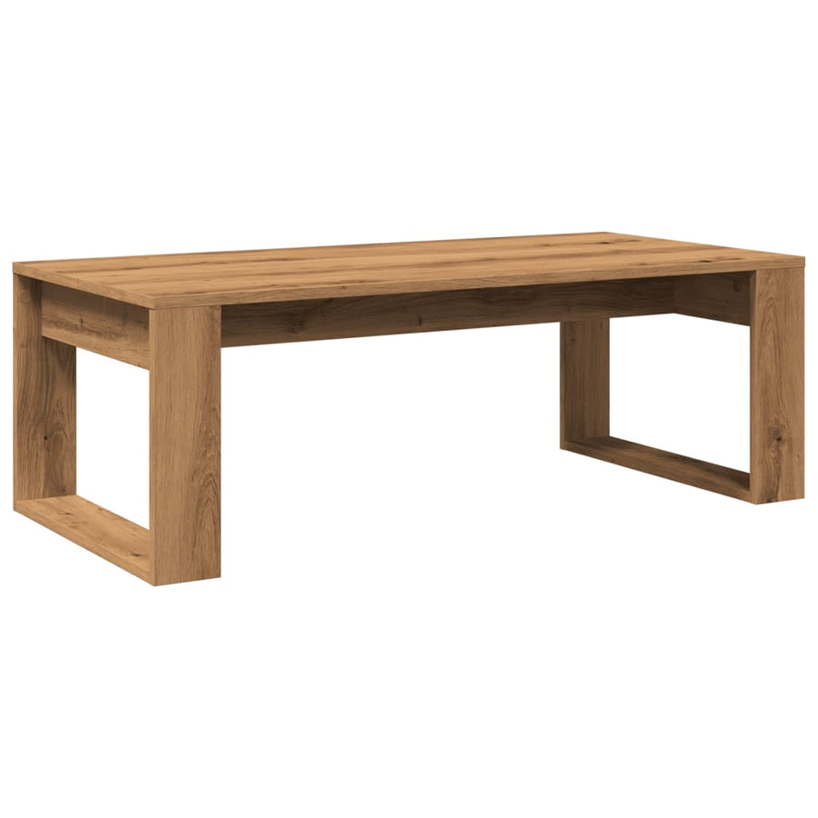 Salontafel 102x50x35 cm bewerkt hout artisanaal eikenkleurig