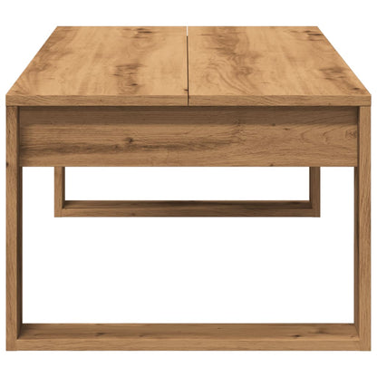 Salontafel 102x50x35 cm bewerkt hout artisanaal eikenkleurig