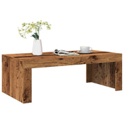 Salontafel 102x50x35 cm bewerkt hout oud houtkleurig