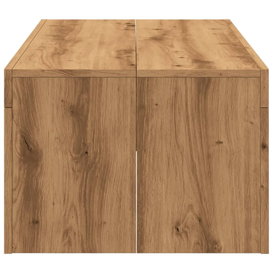 Salontafel 102x50x35 cm bewerkt hout artisanaal eikenkleurig