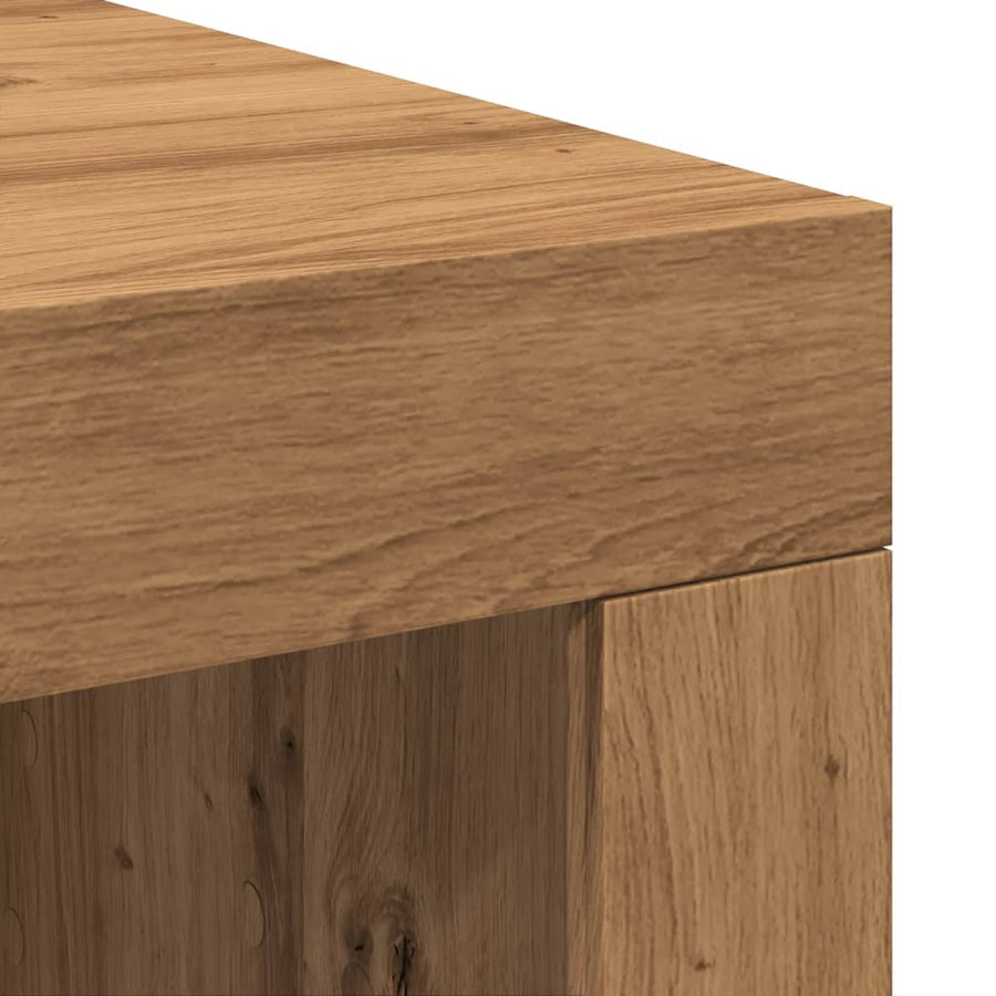 Salontafel 102x50x35 cm bewerkt hout artisanaal eikenkleurig