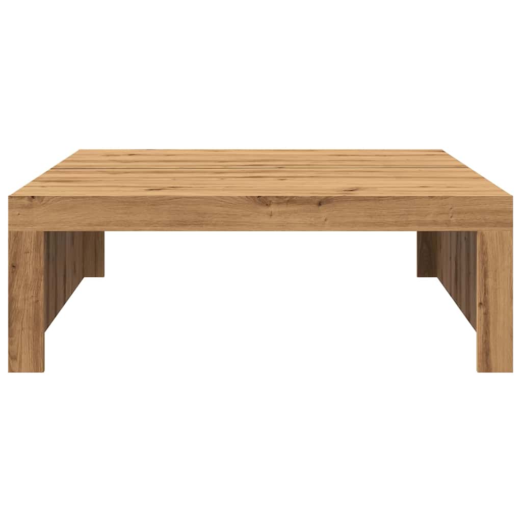 Salontafel 100X100X35 Cm Bewerkt Hout artisanaal eikenkleurig