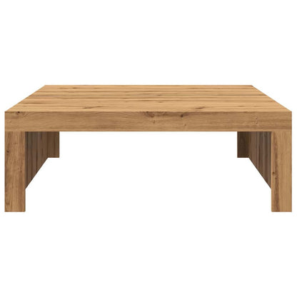 Salontafel 100X100X35 Cm Bewerkt Hout artisanaal eikenkleurig